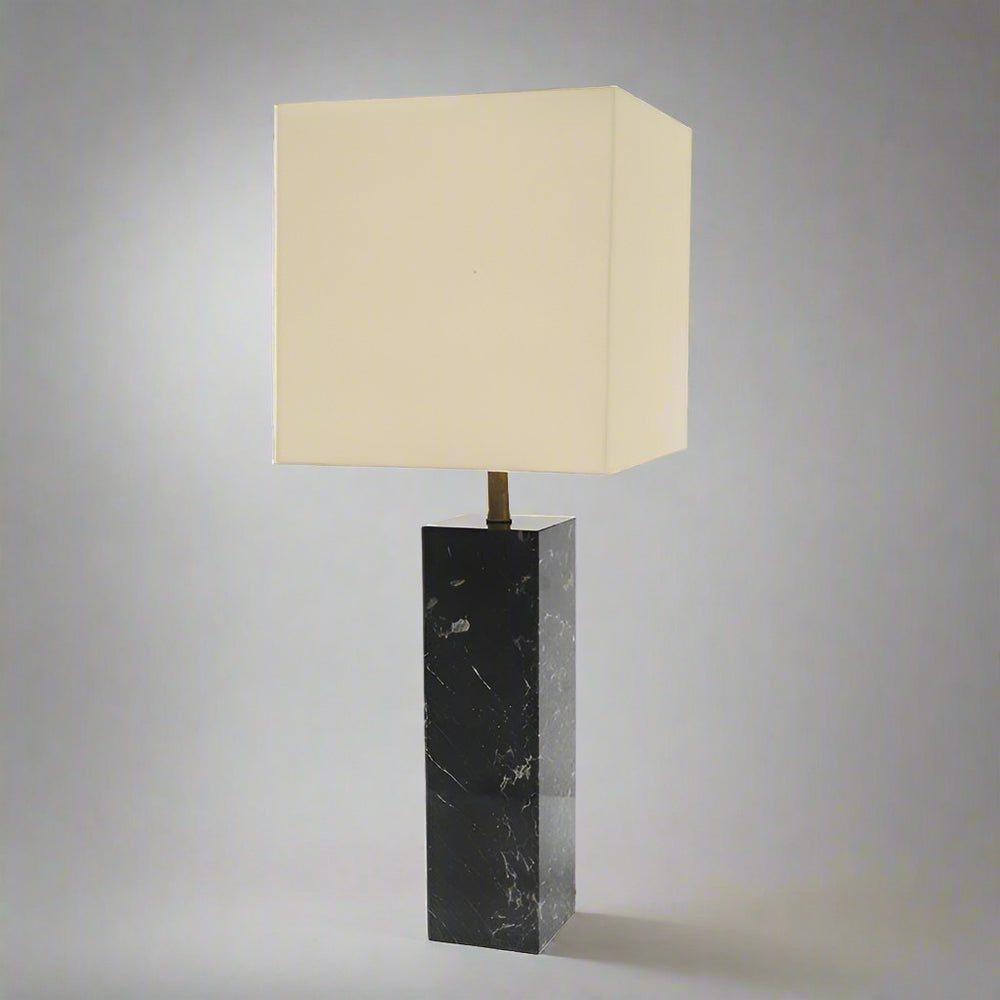 Von Nessen Modernist Marble Column Table Lamp USA 1950