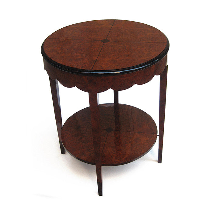 Art Deco round two tier side table