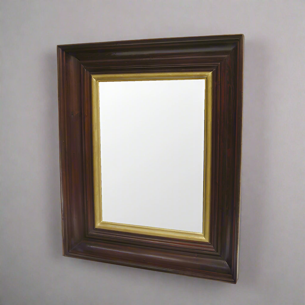 Large Modernist Oak Gilt Mirror France circa 1940