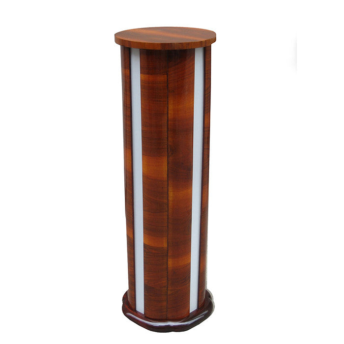 Art Deco Period Illuminated Walnut Pedestal Display Column France circa 1930