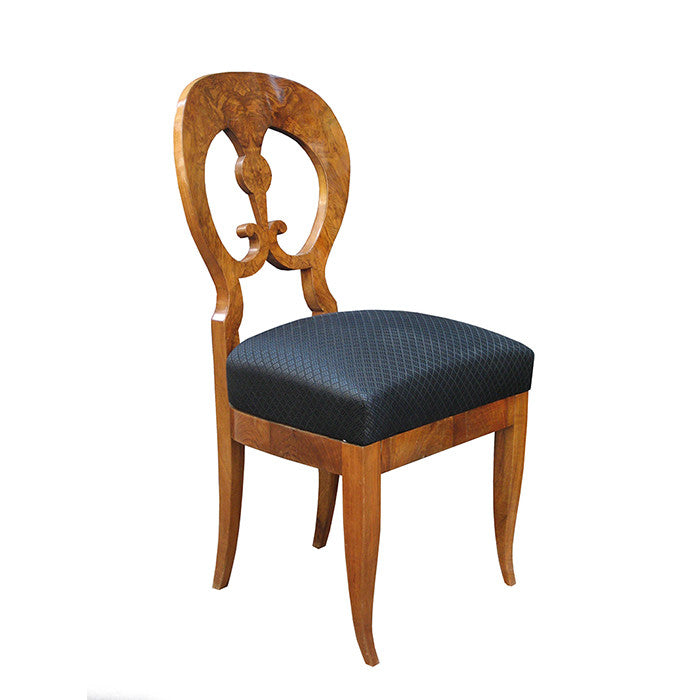 Biedermeier Period Burl Walnut Chair Austria circa 1820
