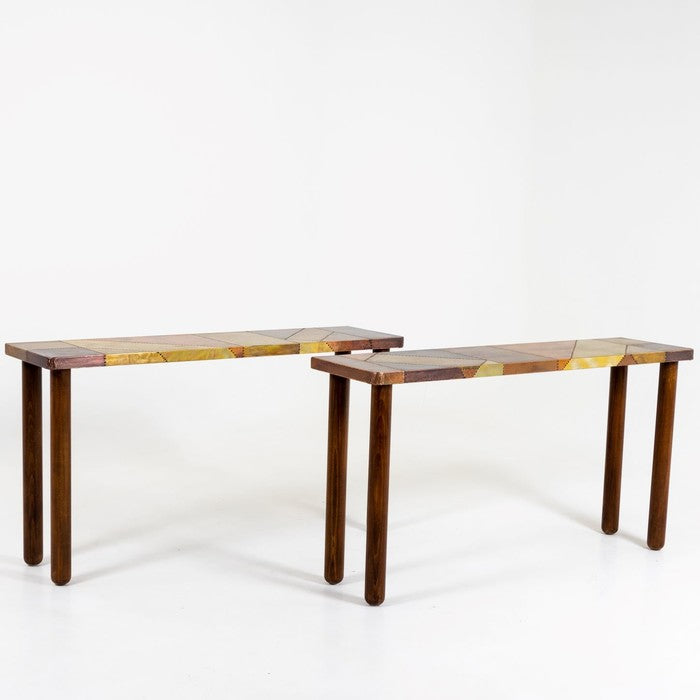 Pair of Italian Modernist Consoles by Lorenzo Burchiellaro
