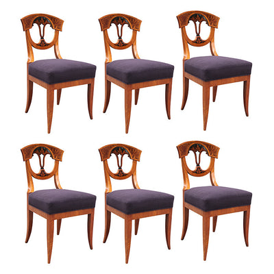 Set of Six Biedermeier Side Chairs, Franconia, South Germany circa 1820