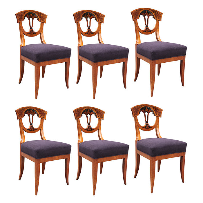 Set of Six Biedermeier Side Chairs, Franconia, South Germany circa 1820