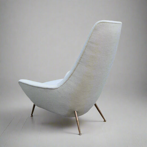 Pair of Sculptural Italian Tall Back Armchairs