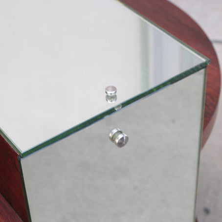 French Art Deco Mahogany Mirror Table France 1930