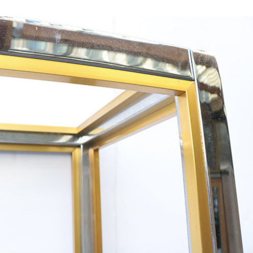 Pair of Italian Modern Brass and Chrome Etageres