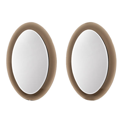 Pair of Oval Italian Glass Mirrors