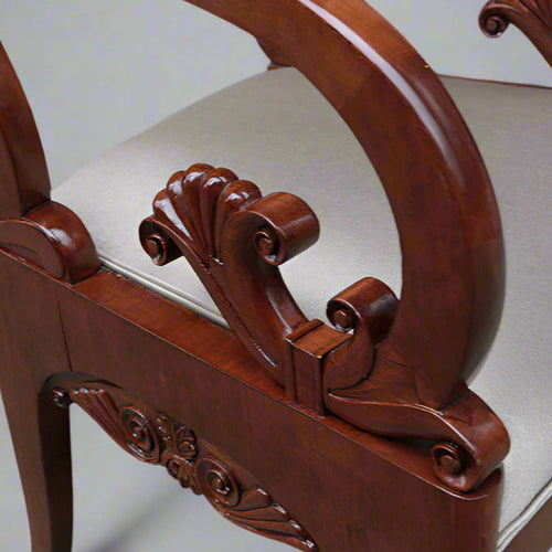 Pair of Mahogany Empire Armchairs