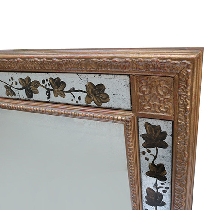 French Giltwood Mirror With Eglomise Details