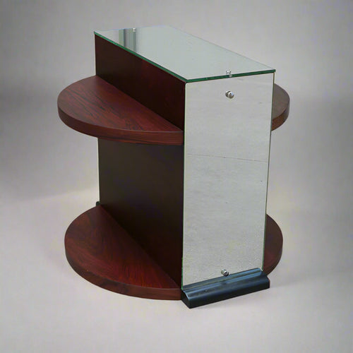 French Art Deco Mahogany Mirror Table France 1930