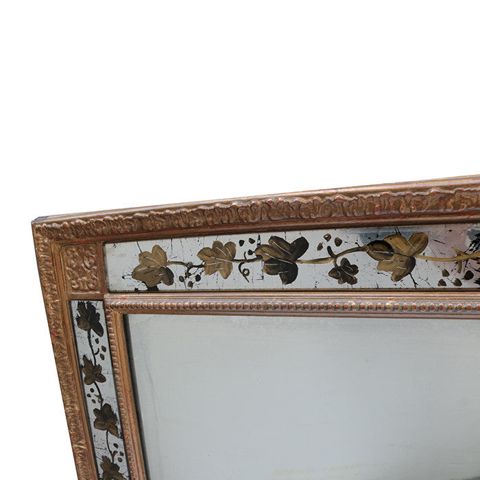 French Giltwood Mirror With Eglomise Details