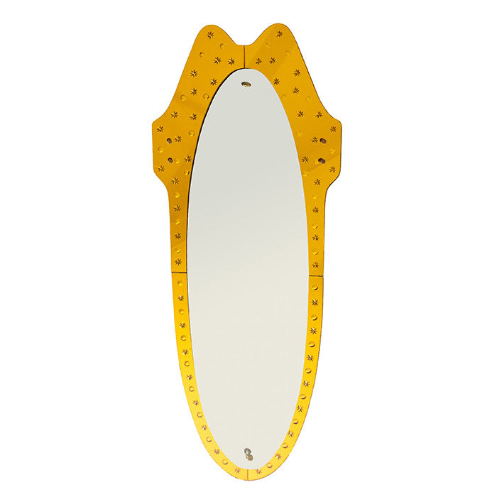 Tall Crystal Arte Modernist Wall Mirror