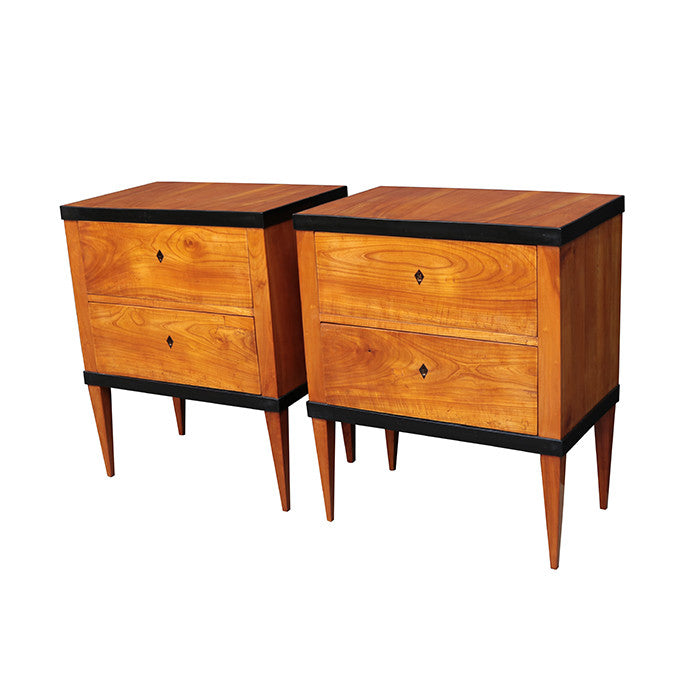 Pair of Biedermeier Revival Small Bedside Commodes