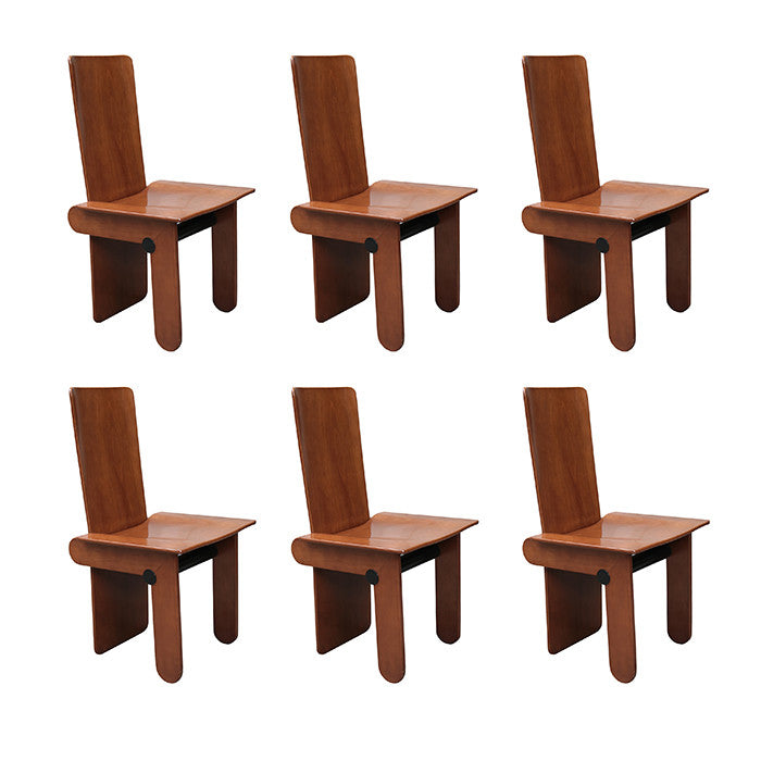 Set Of Six Dining Chairs By Carlo Scarpa for Gavina