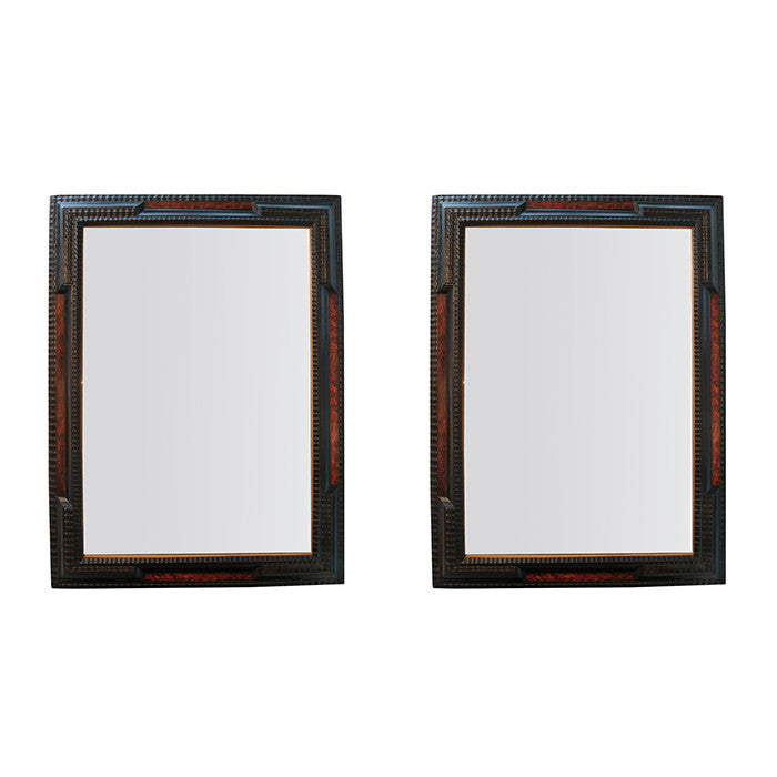 Pair of Flemish Ebonized Mirrors
