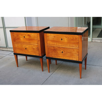 Pair of Biedermeier Revival Small Bedside Commodes