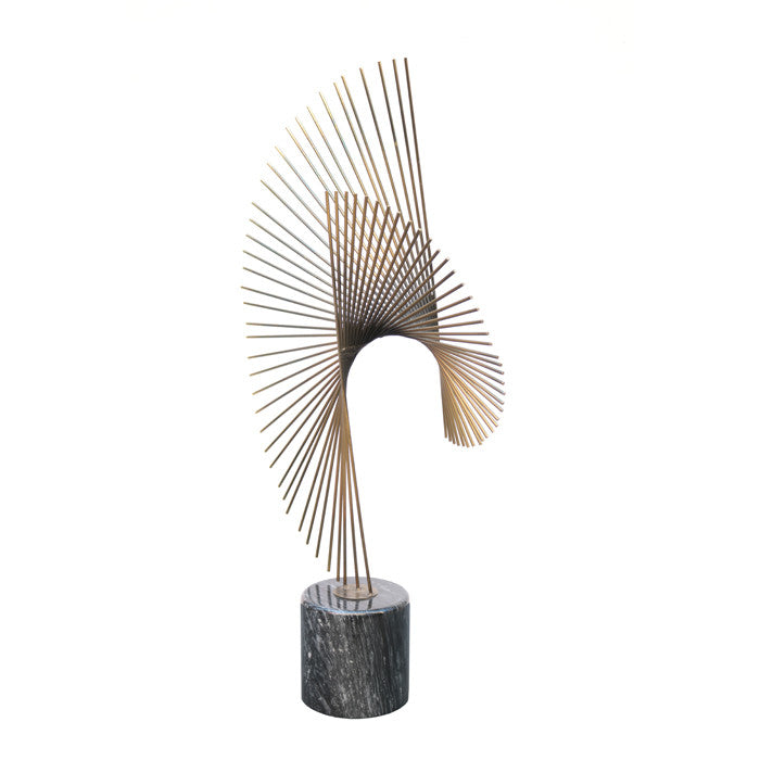 Curtis Jere Modern Brass Marble Sculpture USA 1970.